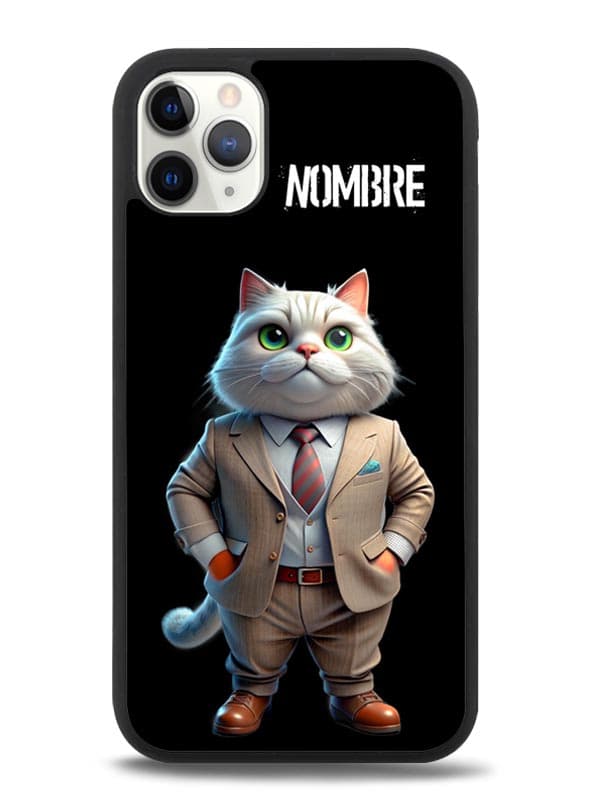 Funda personalizada colección estilo salvaje gato contento con traje